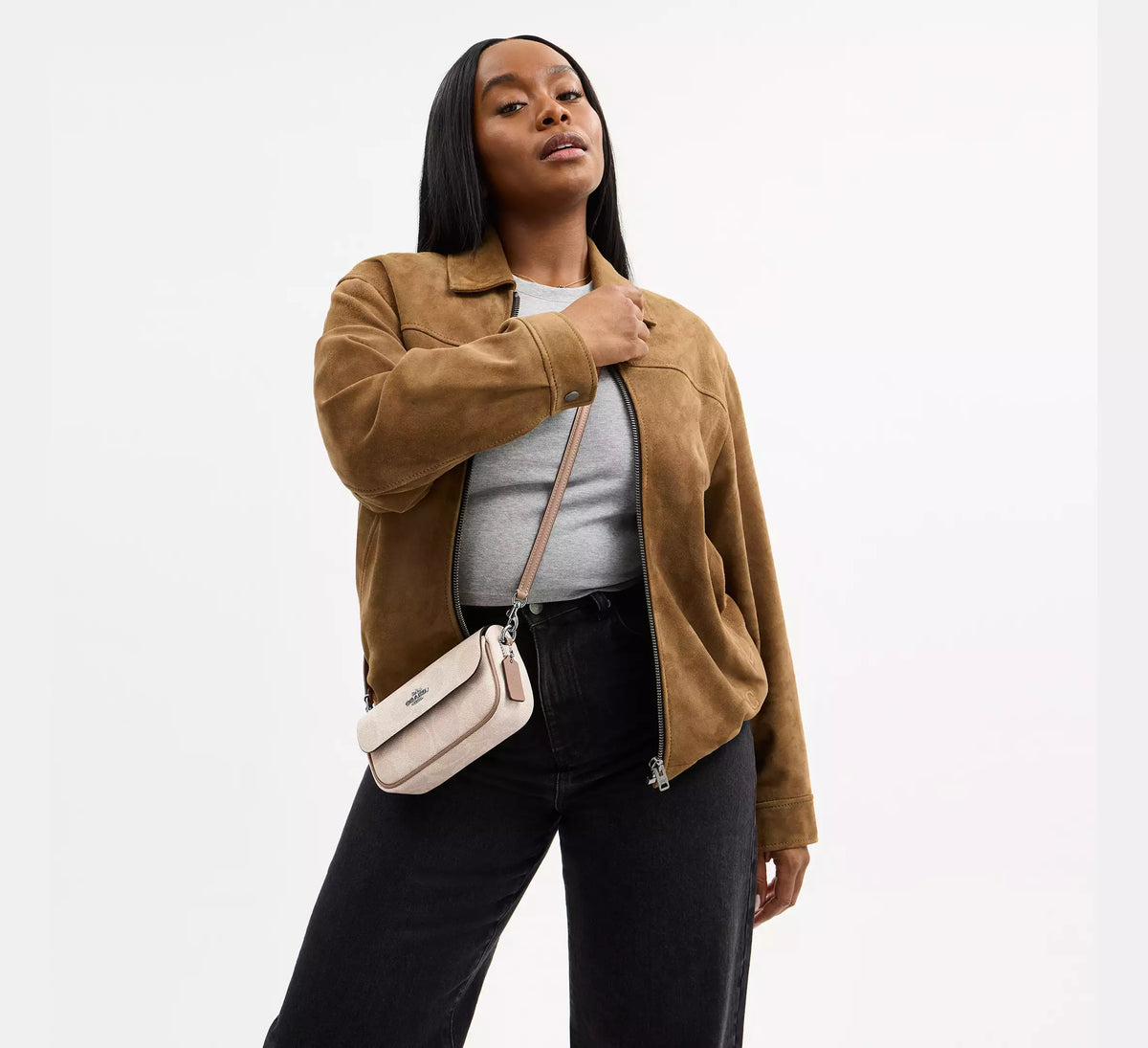 Torebka Coach Hailey Flap Bag in Signature Canvas – Brown / Black (Brązowa / Monogram)