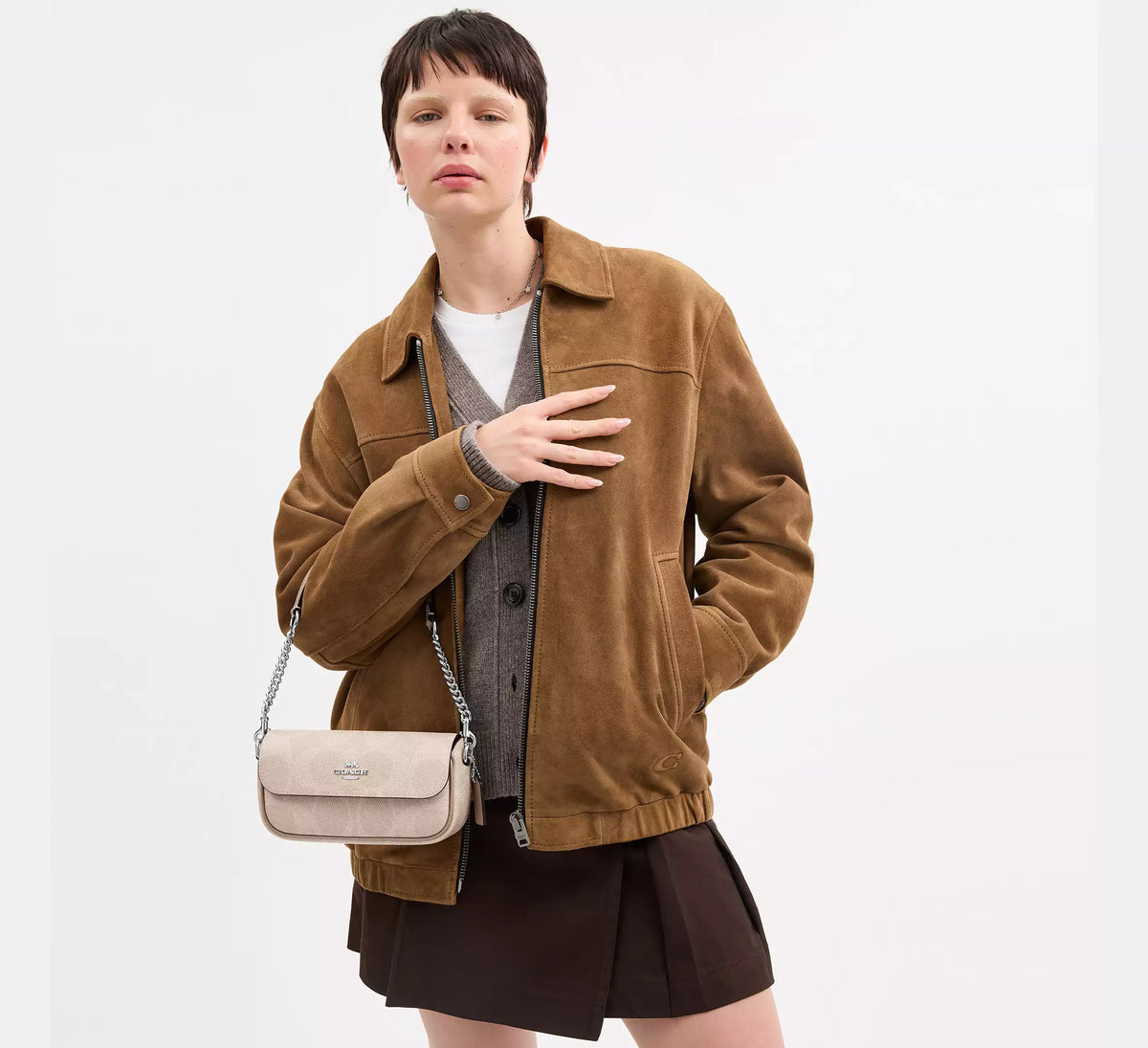 Torebka Coach Hailey Flap Bag in Signature Canvas – Brown / Black (Brązowa / Monogram)