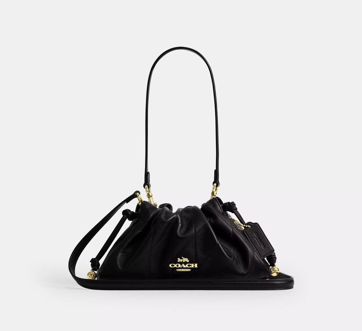 Torebka Coach Faye Shoulder Bag With Quilting – Black / Gold (Czarna / Pikowana)