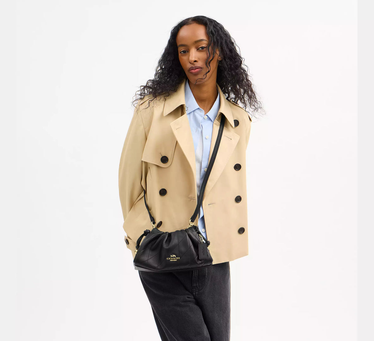 Torebka Coach Faye Shoulder Bag With Quilting – Black / Gold (Czarna / Pikowana)