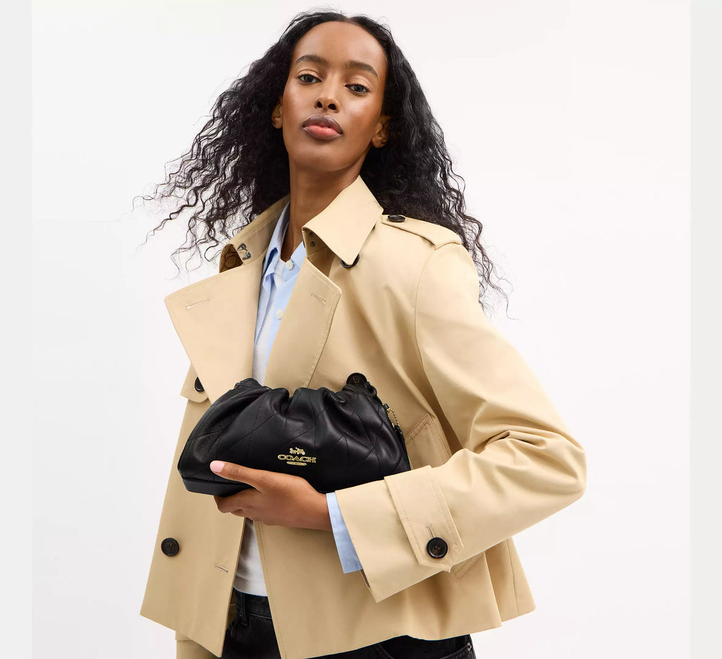 Torebka Coach Faye Shoulder Bag With Quilting – Black / Gold (Czarna / Pikowana)