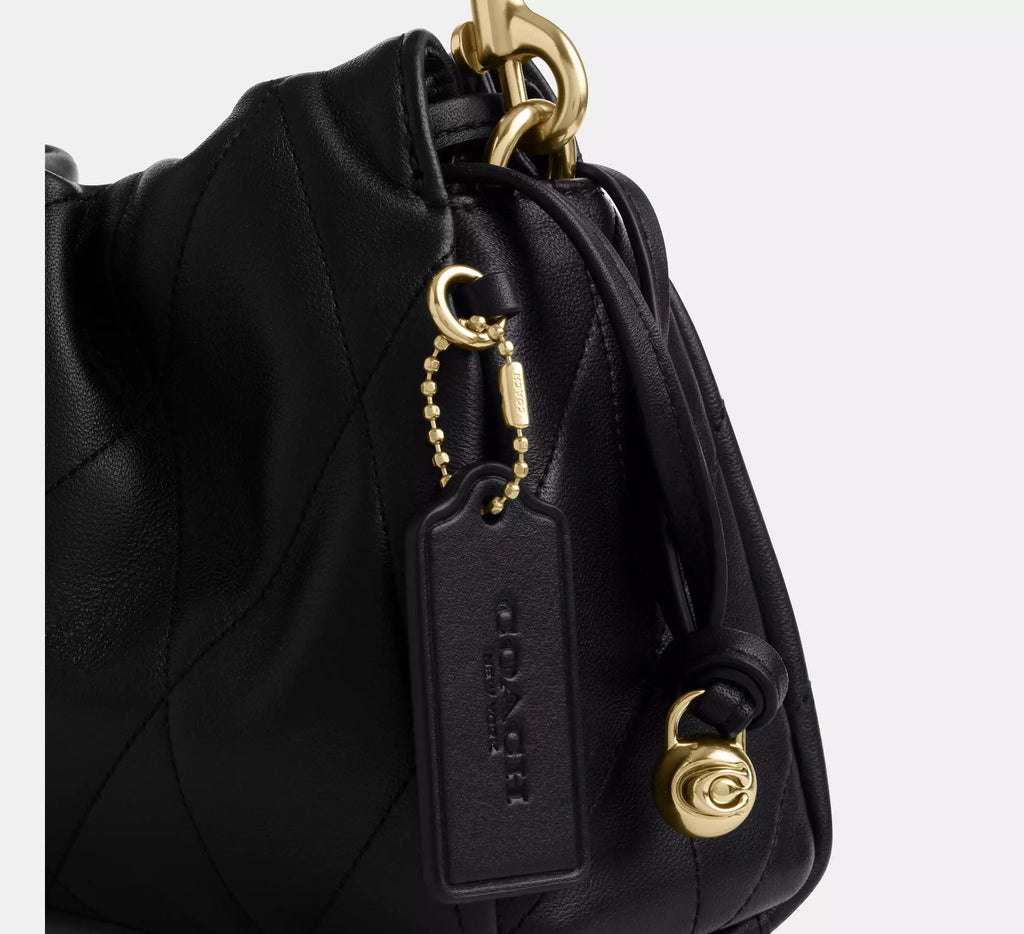 Torebka Coach Faye Shoulder Bag With Quilting – Black / Gold (Czarna / Pikowana)