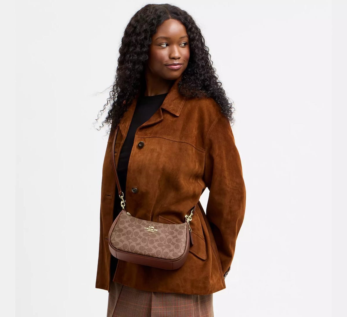Torebka Coach Teri Shoulder Bag in Signature Canvas – Brown / Khaki (Brązowa / Monogram)