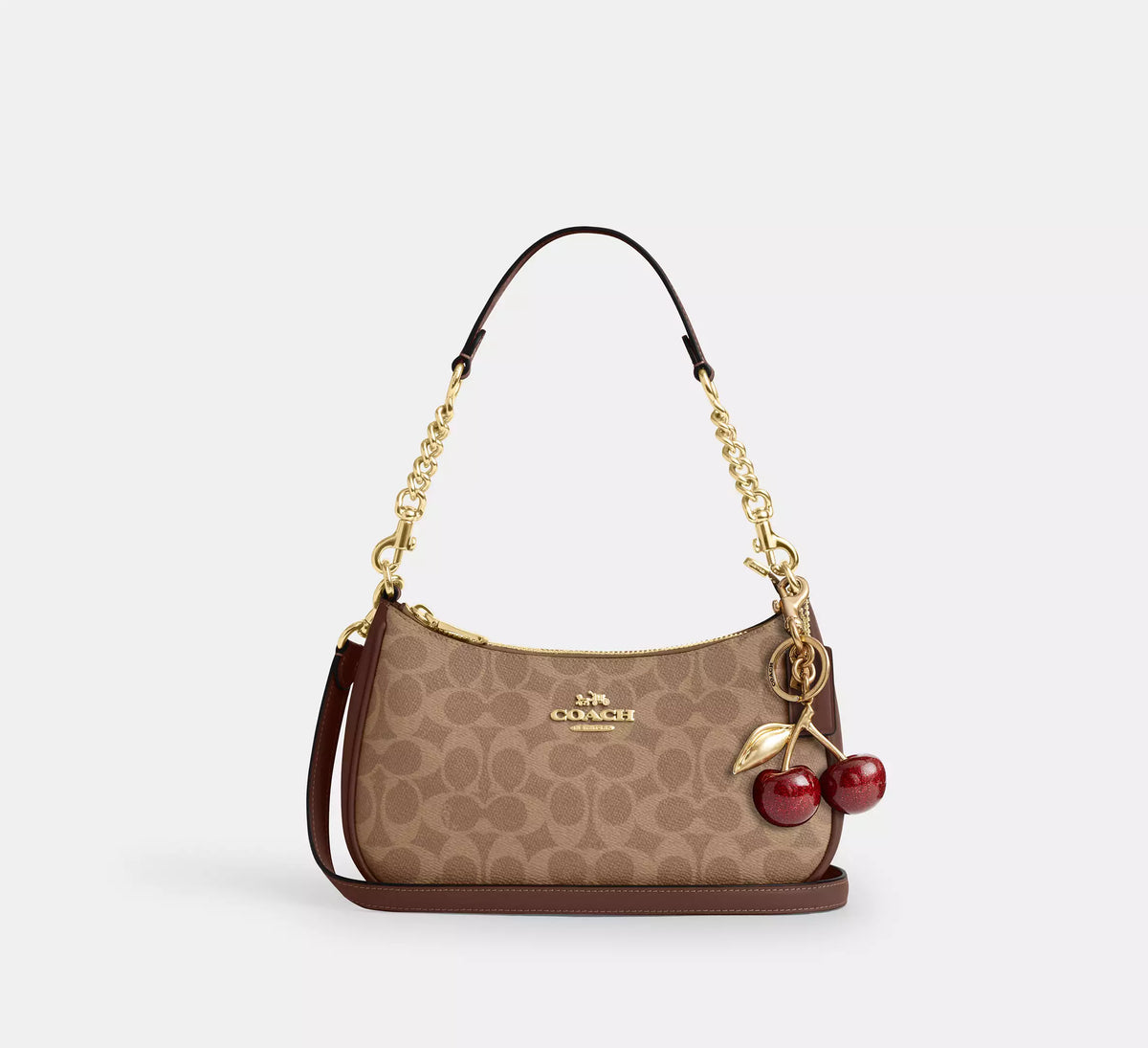 Torebka Coach Teri Shoulder Bag in Signature Canvas – Brown / Khaki (Brązowa / Monogram)