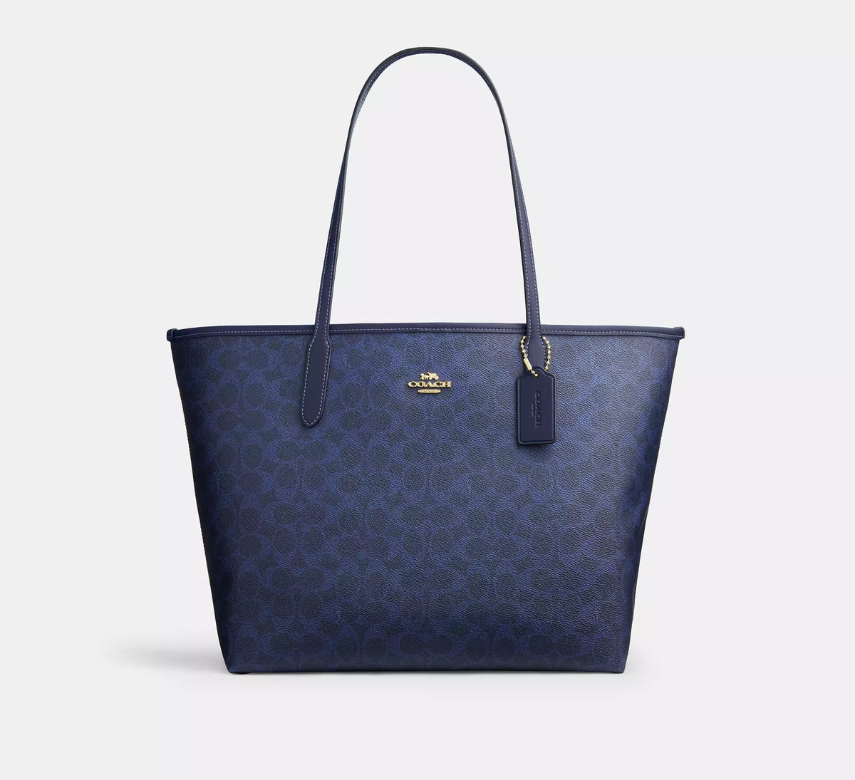 Torebka Coach Gallery Tote in Signature Canvas – Midnight Navy / Blue (Granatowa / Monogram)