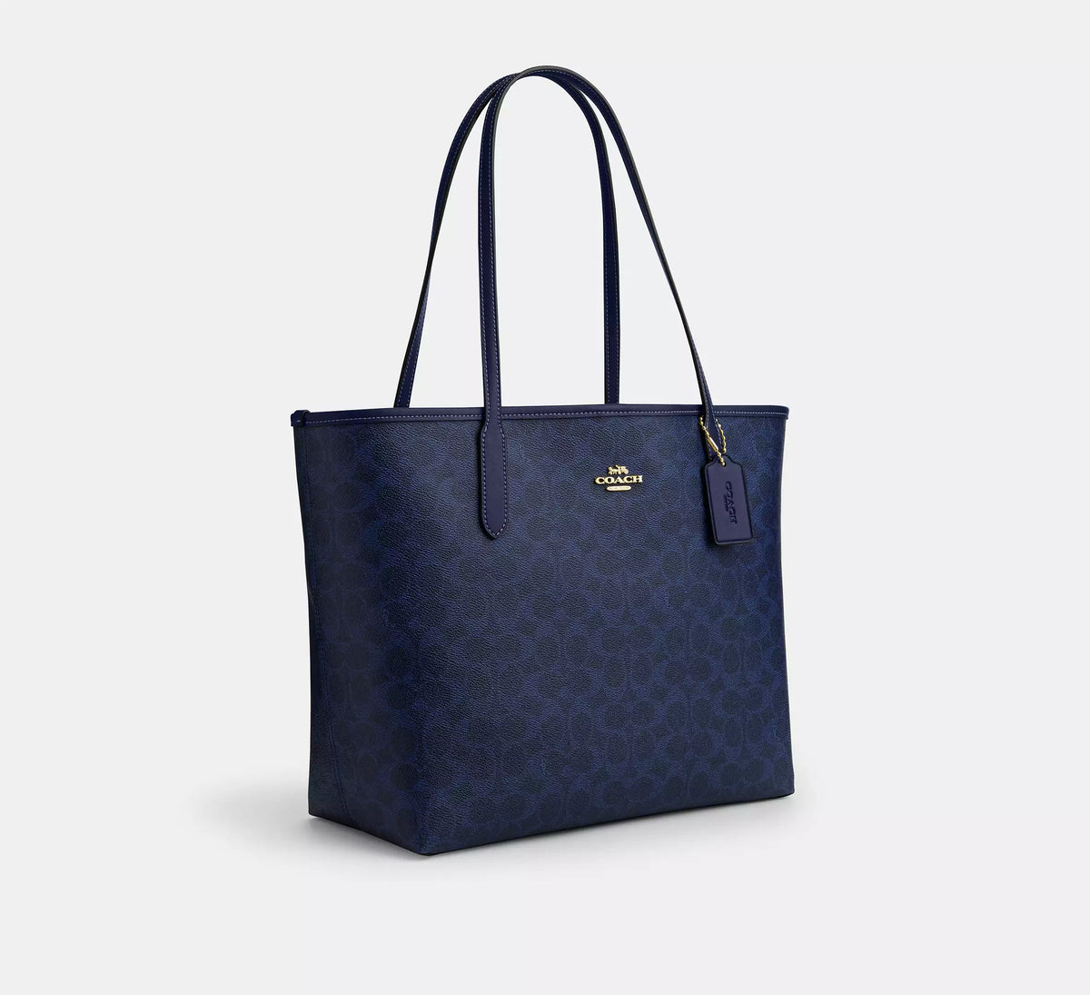 Torebka Coach Gallery Tote in Signature Canvas – Midnight Navy / Blue (Granatowa / Monogram)