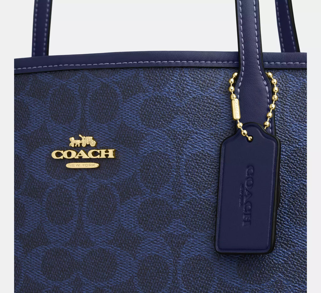 Torebka Coach Gallery Tote in Signature Canvas – Midnight Navy / Blue (Granatowa / Monogram)