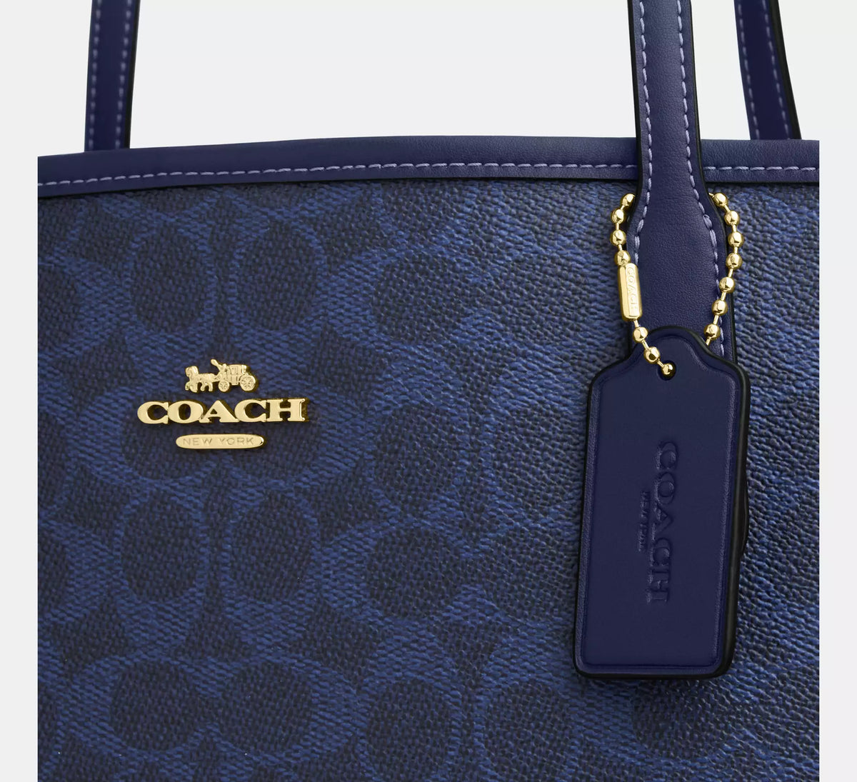 Torebka Coach Gallery Tote in Signature Canvas – Midnight Navy / Blue (Granatowa / Monogram)