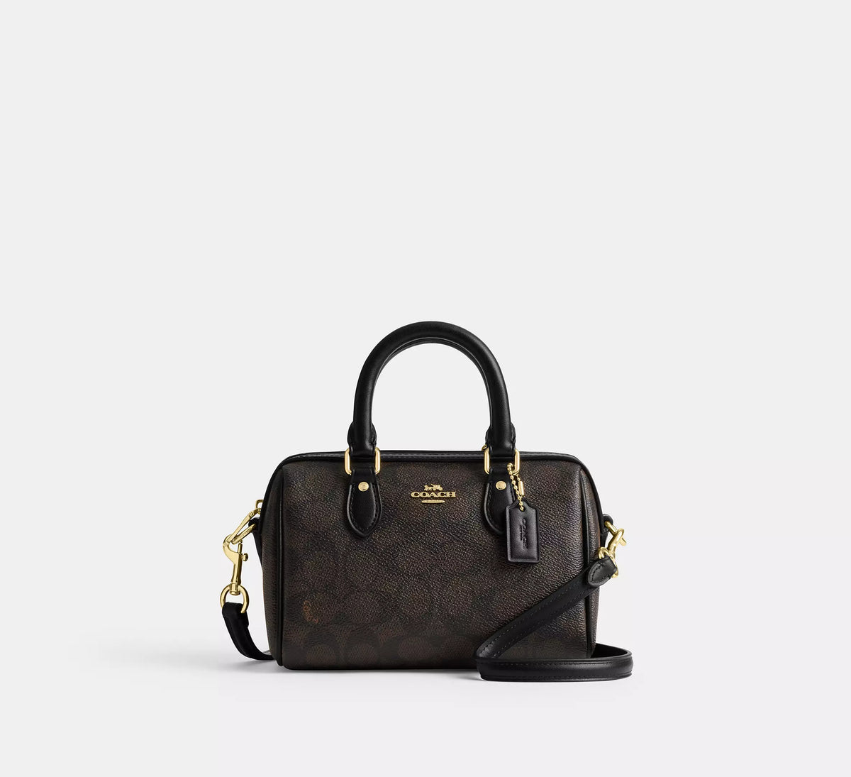 Torebka Coach Mini Rowan Crossbody Bag in Signature Canvas – Brown / Black (Brązowa / Monogram)