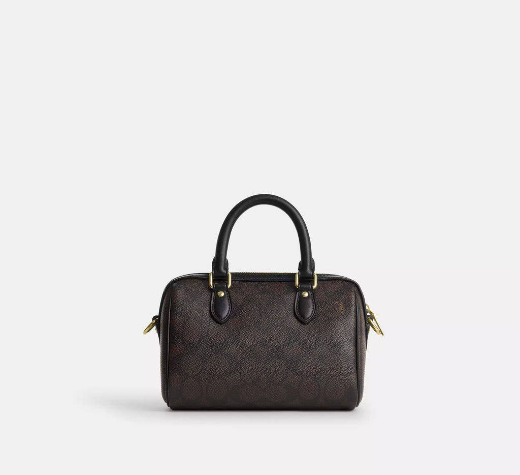 Torebka Coach Mini Rowan Crossbody Bag in Signature Canvas – Brown / Black (Brązowa / Monogram)