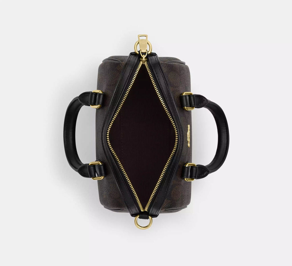 Torebka Coach Mini Rowan Crossbody Bag in Signature Canvas – Brown / Black (Brązowa / Monogram)